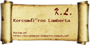Korcsmáros Lamberta névjegykártya
